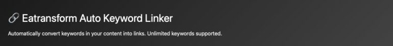 Eatransform Auto Keyword Logo