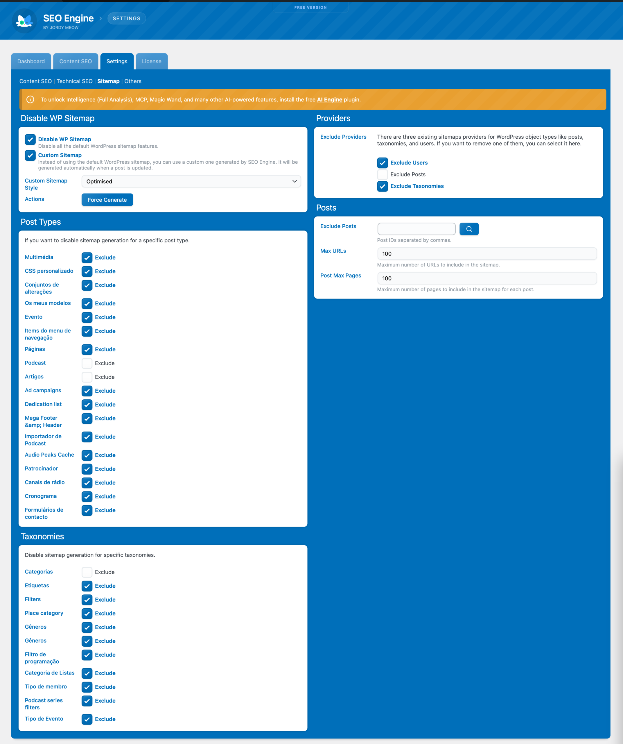 Edite o mapa do site com inúmeras opções. Captura créditos : radiotvwebnews Edite o mapa do site com inúmeras opções. Captura créditos : radiotvwebnews