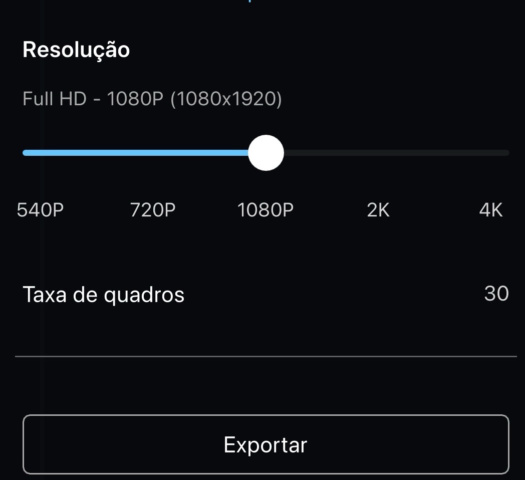 Exporte vídeos com resolução 4k