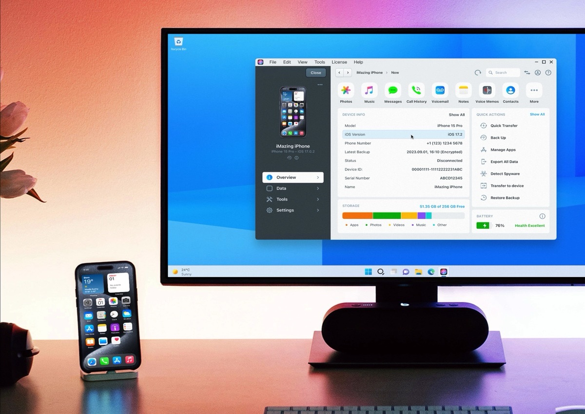 O Imazing funciona tanto no MacOS quanto no Windows. Imagem créditos: divulgação 